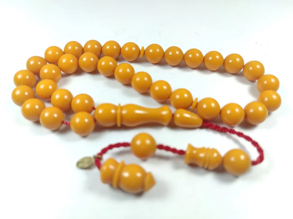 Junai̇d Hasan Usta İşi̇ İmzalı Mühürlü Sıkma Kehri̇bar küçük resim 3