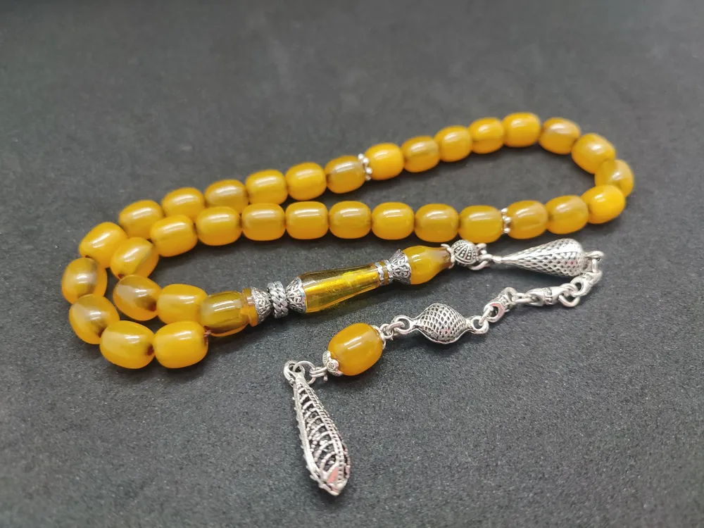 925 Ayar Gümüş Nakkaş Çi̇ft Kat Torna Çi̇ft Ci̇lalı Sıkma Kehri̇bar küçük resim 3