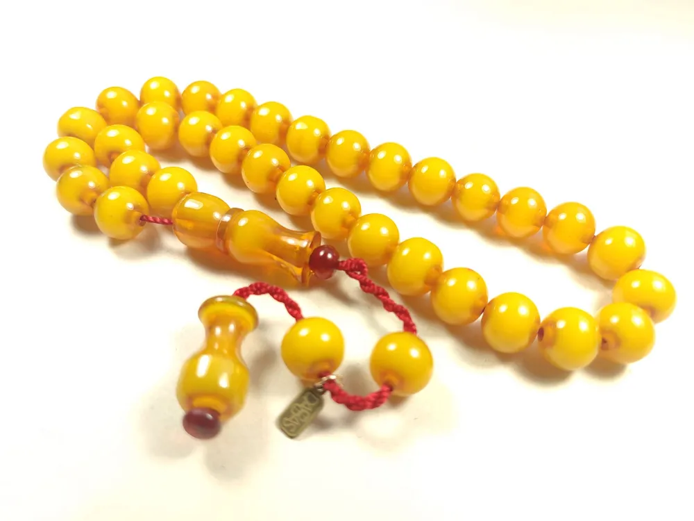 Muhammed Dabbas Usta İşi̇ İmzalı Anti̇k Model Sıkma Kehri̇bar küçük resim 2