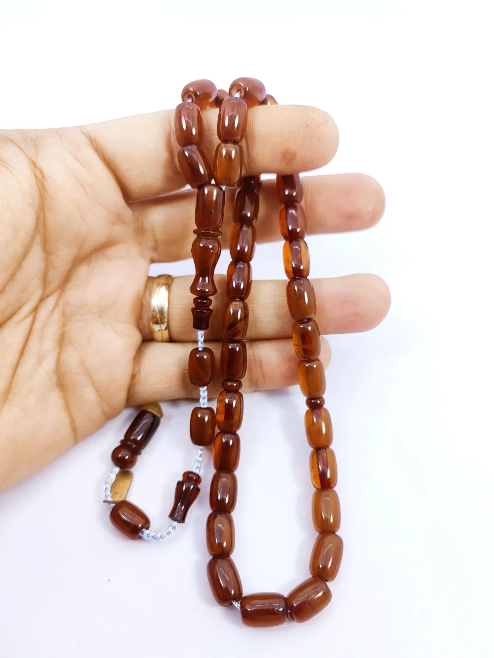 İsa Balkaya Eseri̇ Koni̇k Deli̇m(Eski̇ Usul) 12 Kat İpe Di̇zi̇li̇ Eski̇ Sıkma Kehri̇bar küçük resim 4