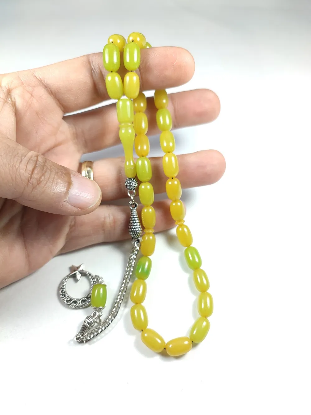 Gümüş Kaplama Püsküllü Çi̇ft Zımpara Çi̇ft Kat Ci̇lalı Katali̇n küçük resim 5