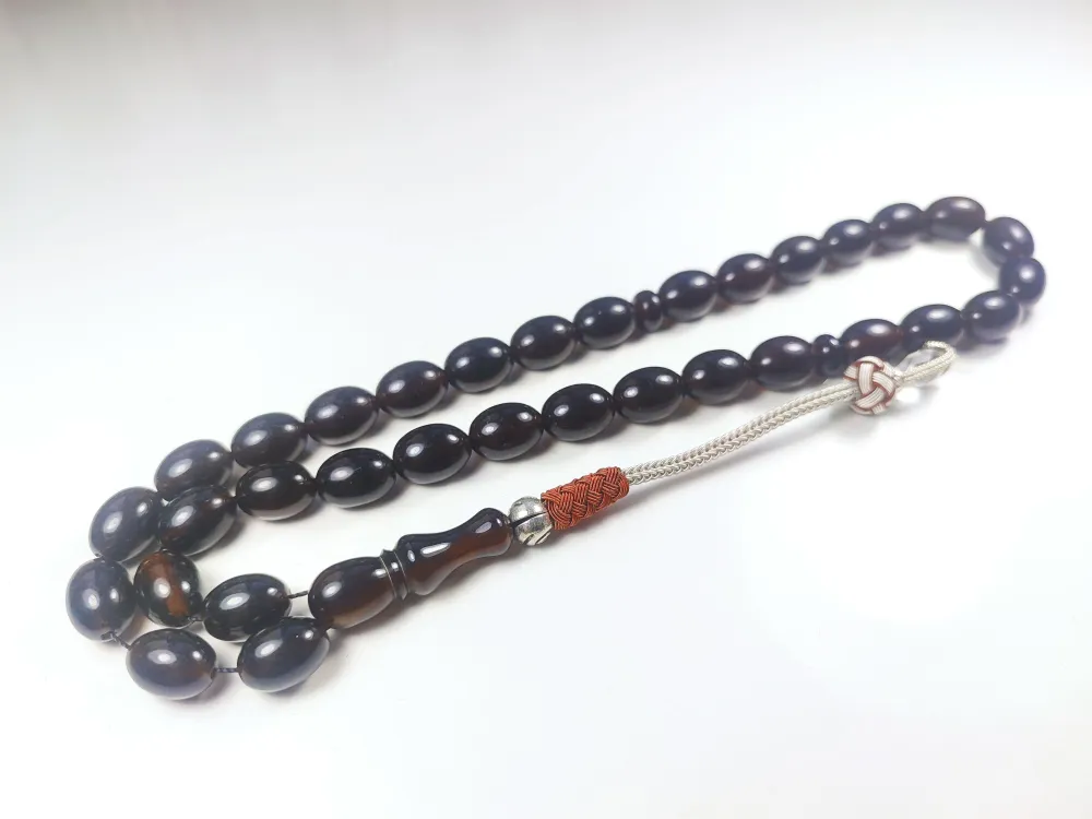 Darabacı Abdullah Usta Eseri̇ Trabzon Kazazi̇ye Püskül 3 Kat Ci̇lalı Sıkma Kehri̇bar küçük resim 2