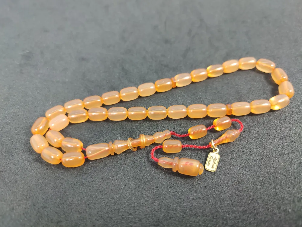 Ayhan Turan Usta Eseri̇ 0.6 Mm Deli̇m Halkalı İmame Tam El Boy Sıkma Kehri̇bar küçük resim 2