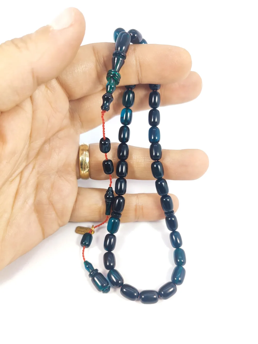 Ayhan Turan Usta Eseri̇ 0.6 Mm Deli̇m Halkalı İmame Tam El Boy Sıkma Kehri̇bar küçük resim 5