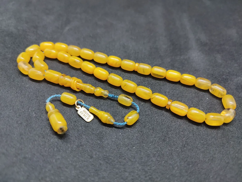 Uğur Şener Usta Eseri̇ İmame Halkalı Çi̇ft Kat Ci̇lalı Sıkma Kehri̇bar