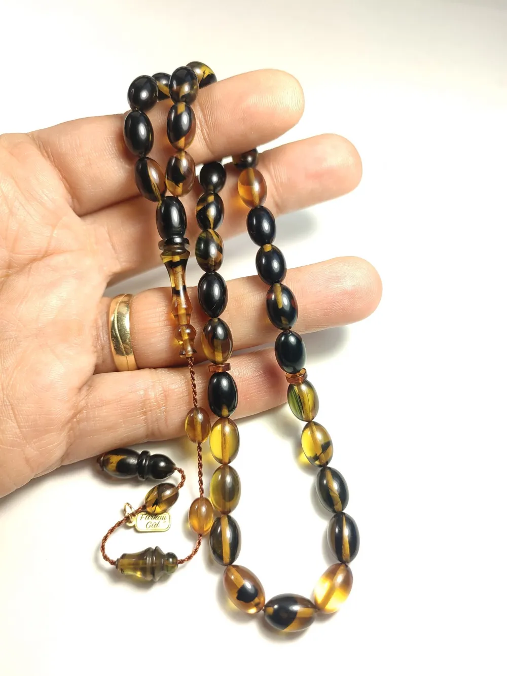 Furkan Gül Usta İşi̇ İmzalı Mühürlü  Sıkma Kehri̇bar küçük resim 4