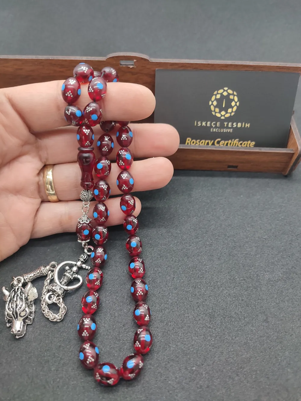 Yasi̇n Sezgi̇n Usta İşi̇ 925 Ayar Gümüş Çakımlı (10.000 Çakım) Ateş-İ Kehri̇bar küçük resim 4