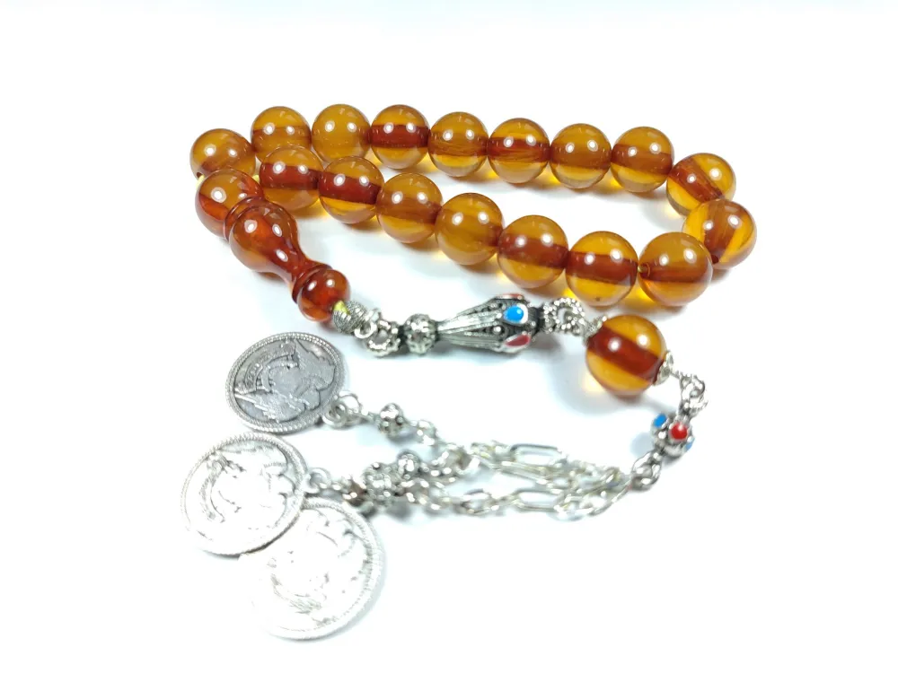 3 Dallı Alman Gümüş Püskül Kombi̇nli̇ Maskot Sıkma Kehri̇bar küçük resim 3