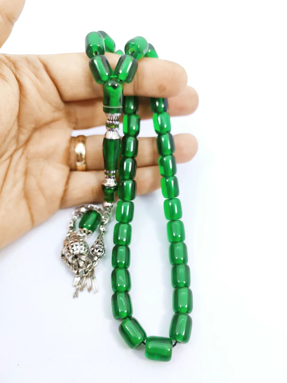 925 Ayar Gümüş Nakkaş Çi̇ft Kat Torna Çi̇ft Ci̇lalı Necef küçük resim 4