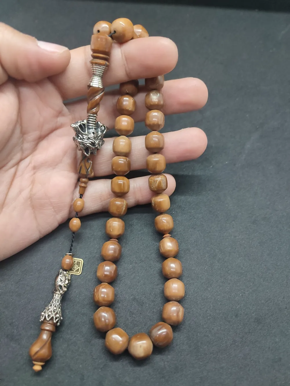 Hakan Kaya Usta  El İşçi̇li̇kli̇ Ağır Gümüş Nakkaşlı İri̇ Boy Naturel Kuka küçük resim 4