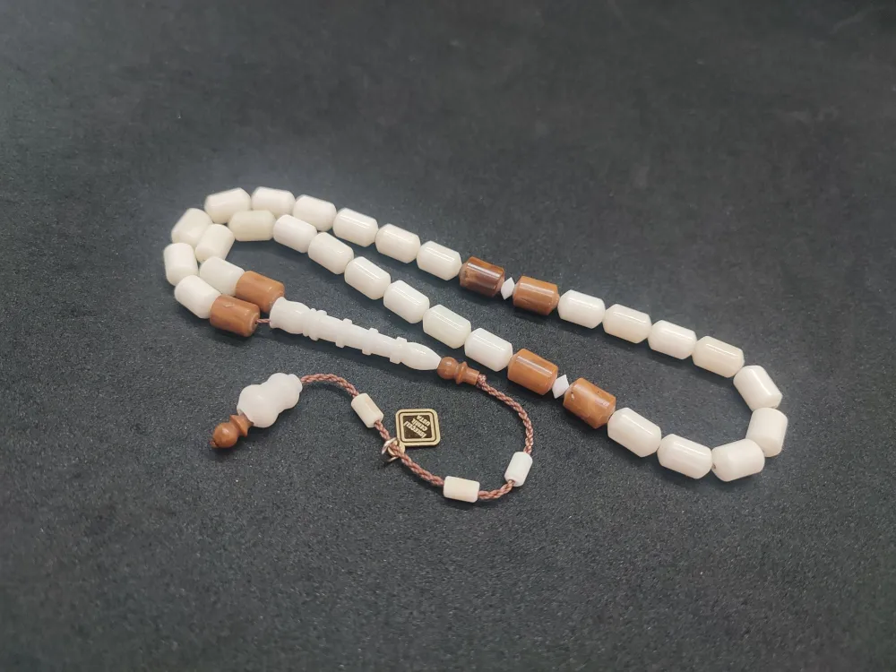 İskeçeli̇ Cemi̇l Usta Eseri̇ İmame Hi̇tame Kalem Oyma Kuka Kombi̇nli̇ Deve Kemi̇ği̇ küçük resim 2