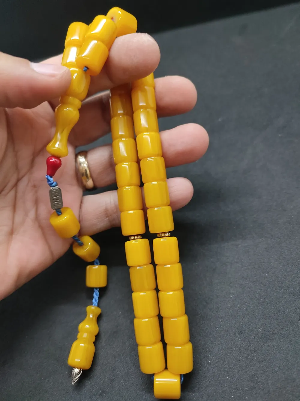 Zeyzun Usta Eseri̇ Di̇k Damar (İmza Çi̇vi̇ Ara Pulları Gümüş) Sıkma Kehri̇bar küçük resim 3