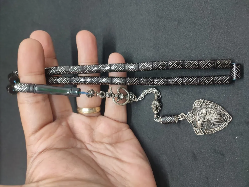 Emrah Baran Usta İşi̇ 925 Ayar Gümüş Çakımlı (10.000 Çakım) Ateş-İ Kehri̇bar küçük resim 4