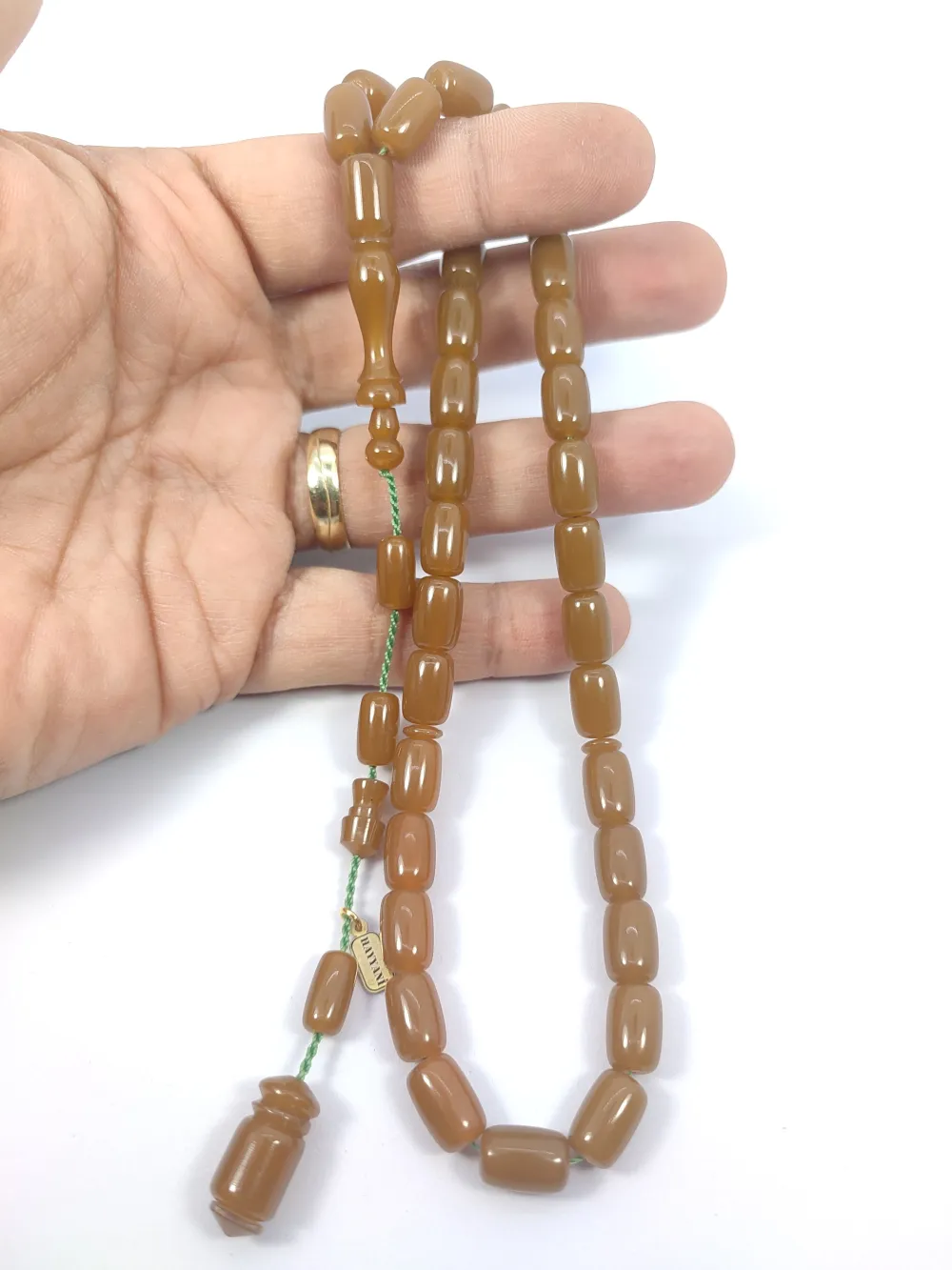 Hayyani̇ Usta İşi̇ İmzalı Rengi̇n Zi̇rvesi̇ Sıkma Kehri̇bar küçük resim 5