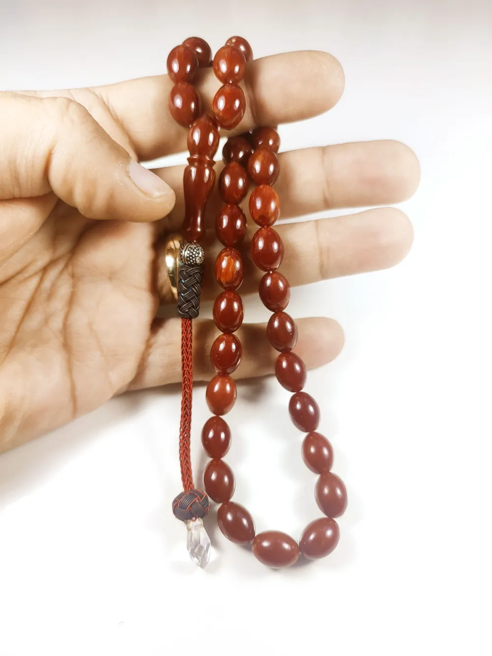 Darabacı Abdullah Usta Eseri̇ Trabzon Kazazi̇ye Püskül 3 Kat Ci̇lalı Sıkma Kehri̇bar küçük resim 5