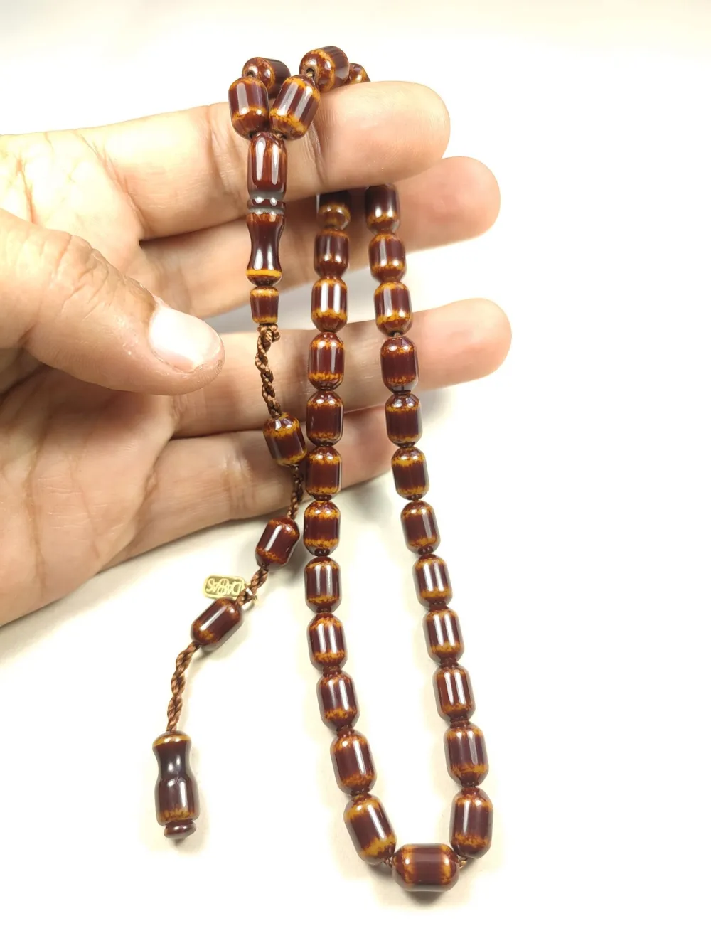 Muhammed Dabbas Usta İşi̇ İmzalı Kemi̇k Model Sıkma Kehri̇bar küçük resim 5