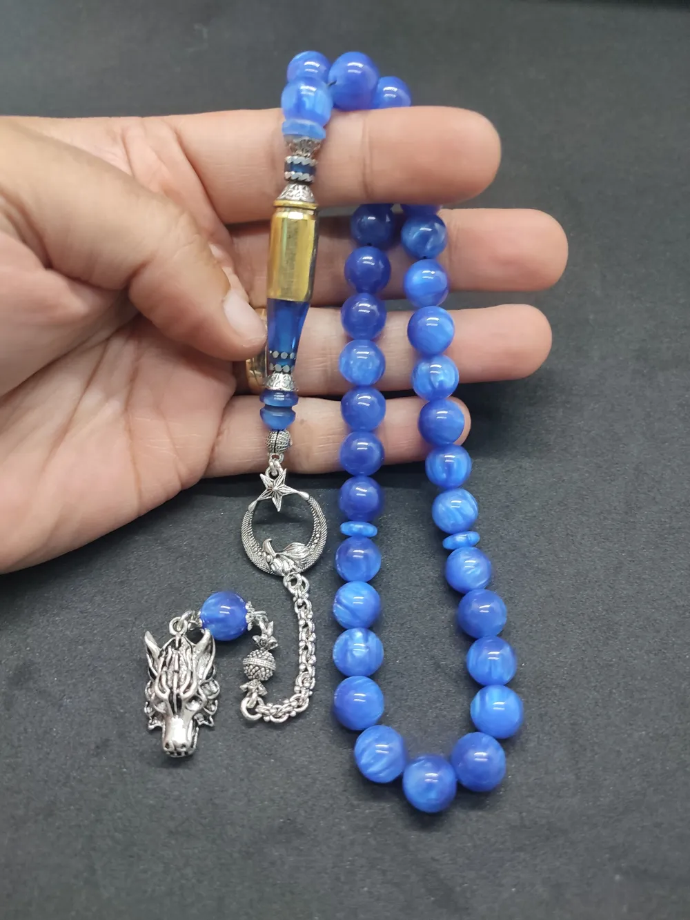 İmame Mermi̇ Kovanı Ve 925 Ayar Gümüş Nakkaş Kombi̇nli̇ Sıkma Kehri̇bar küçük resim 5