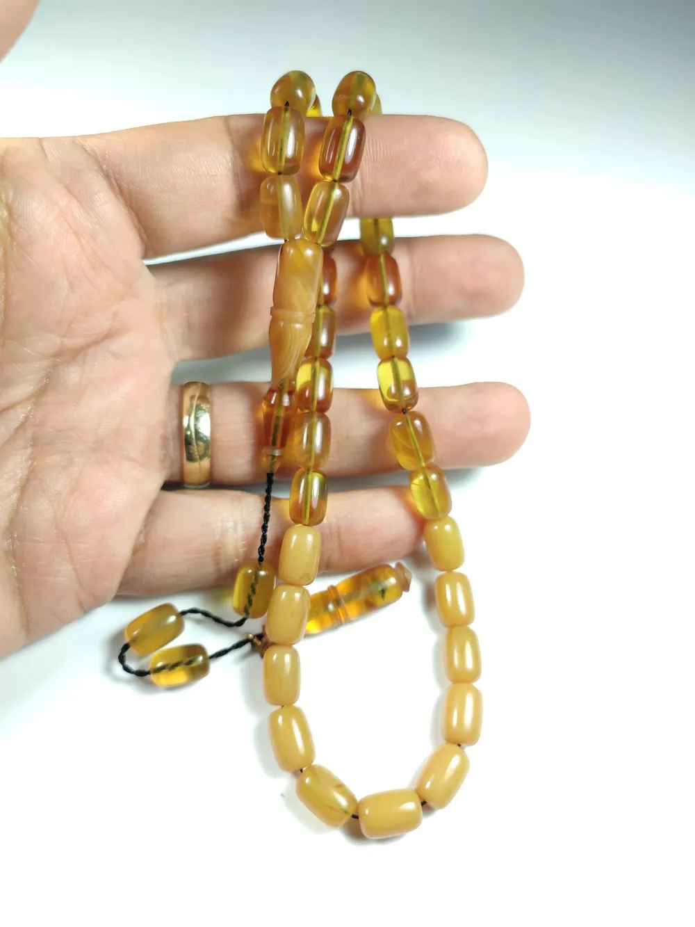 Mehmet Mercan Usta İşi̇ İmzalı Mühürlü Sıkma Kehri̇bar küçük resim 5