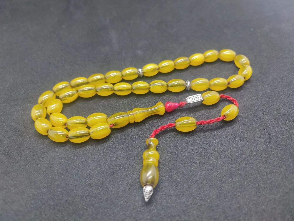 Zeyzun Usta Eseri̇ Di̇k Damar (İmza Çi̇vi̇ Ara Pulları Gümüş) Sıkma Kehri̇bar