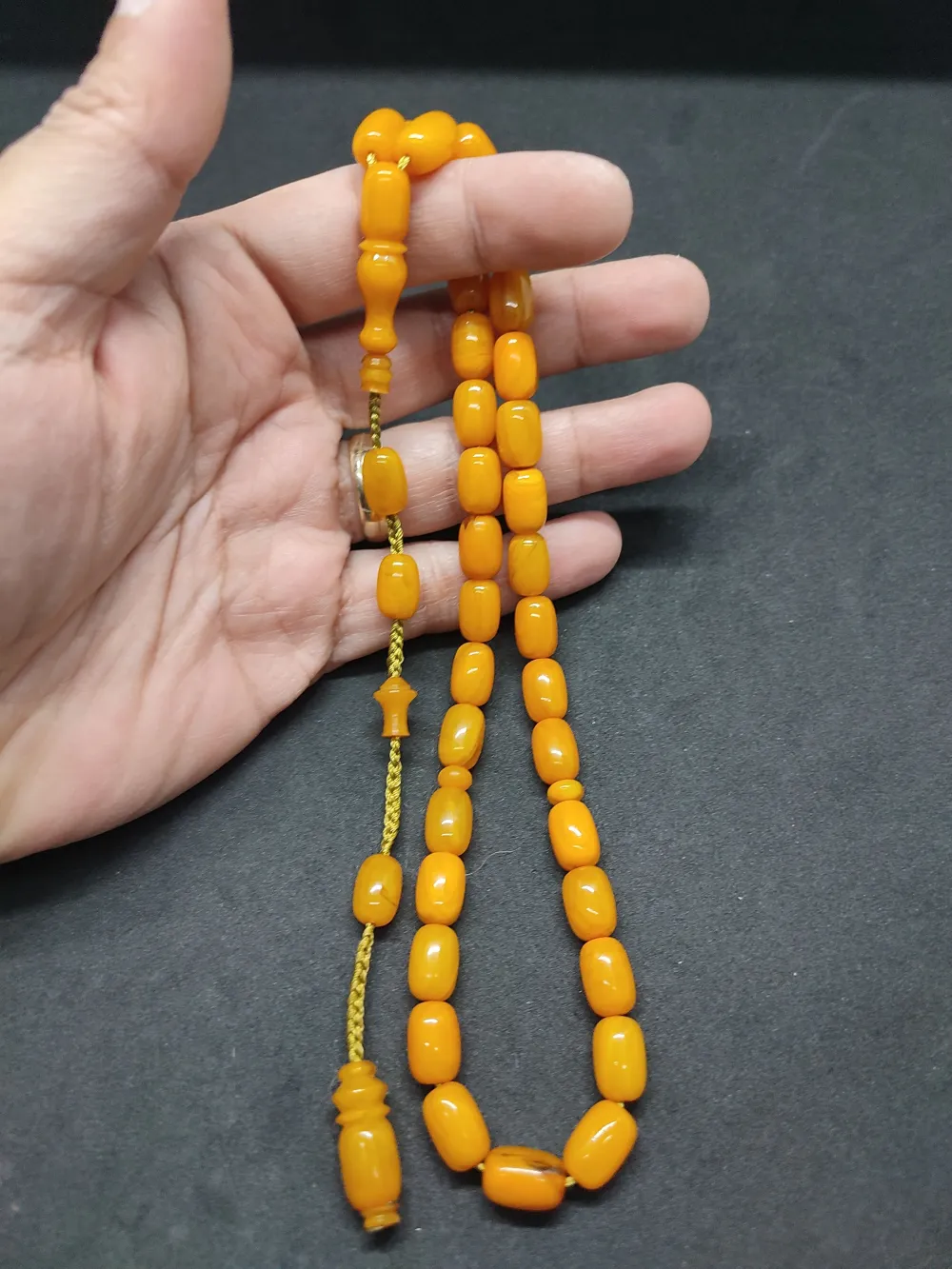 İsa Balkaya Usta Eseri̇  Eski̇ Usul Kat Kat İpe Di̇zi̇li̇ Eski̇ Sıkma Kehri̇bar küçük resim 4