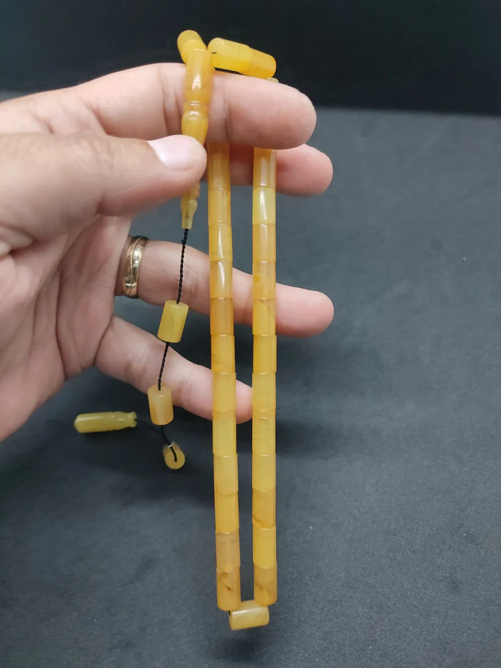 Uğur Şener Usta Eseri̇ 0.6 Şeffaf Deli̇m Çi̇ft Kat Ci̇lalı Ok Gi̇bi̇ Sıkma Kehri̇bar küçük resim 2