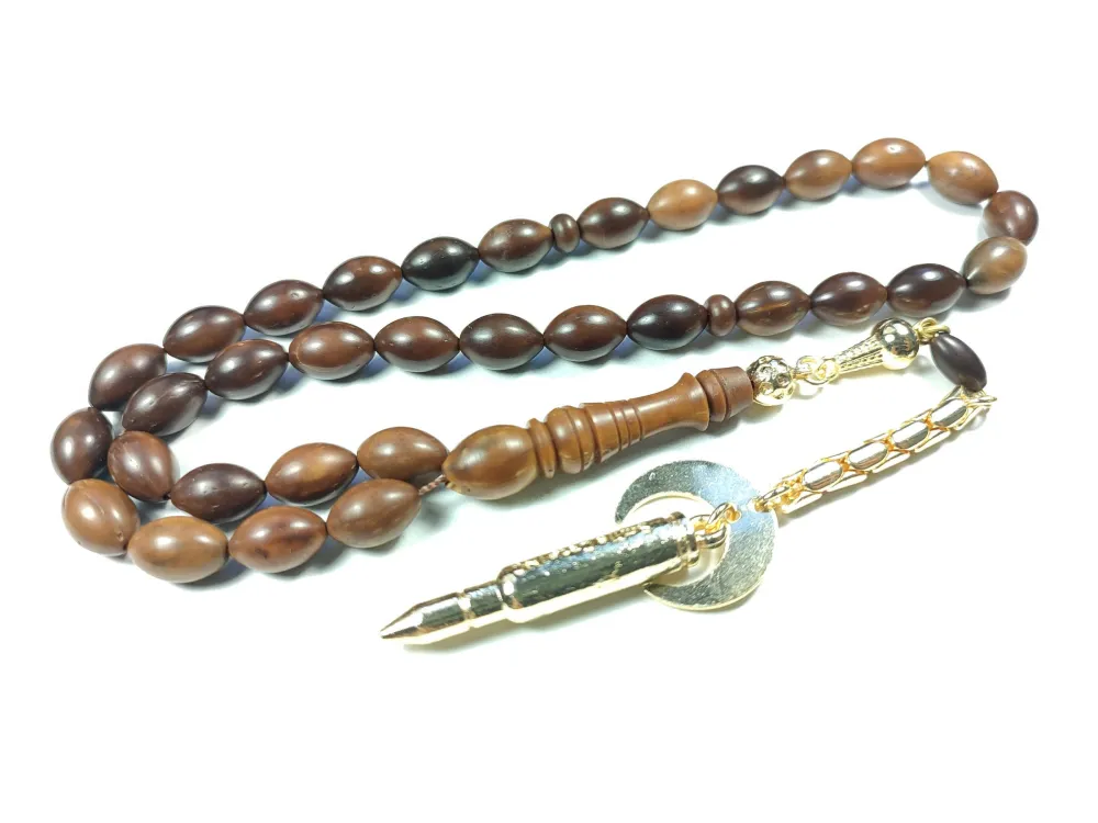 Kurşun Moti̇fli̇ Gümüş Kaplama Püskül Kombi̇nli̇ Naturel Kuka küçük resim 2