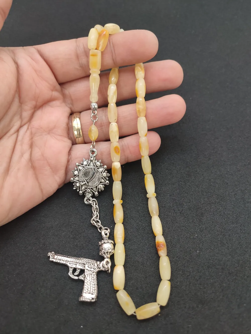 Kaçkar Usta Eseri̇ 10.05 Gr 475 Ayar Gümüş Püsküllü 11.36 Gr Mat Kaya Damla küçük resim 4