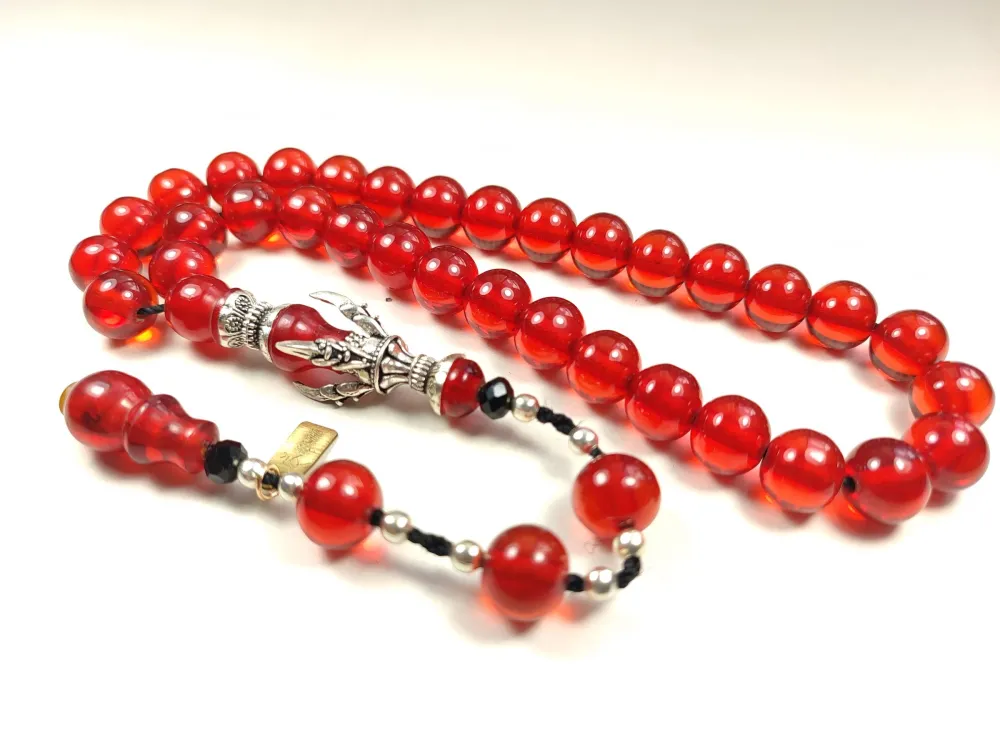 Zeyn Usta İmzalı Bronz Nakkaş İmame Pençe Model Ateş Kehri̇bar küçük resim 2