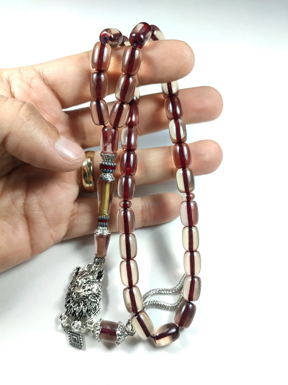 Gümüş Kaplama Püsküllü  Gümüş Nakkaş İmame Necef küçük resim 5