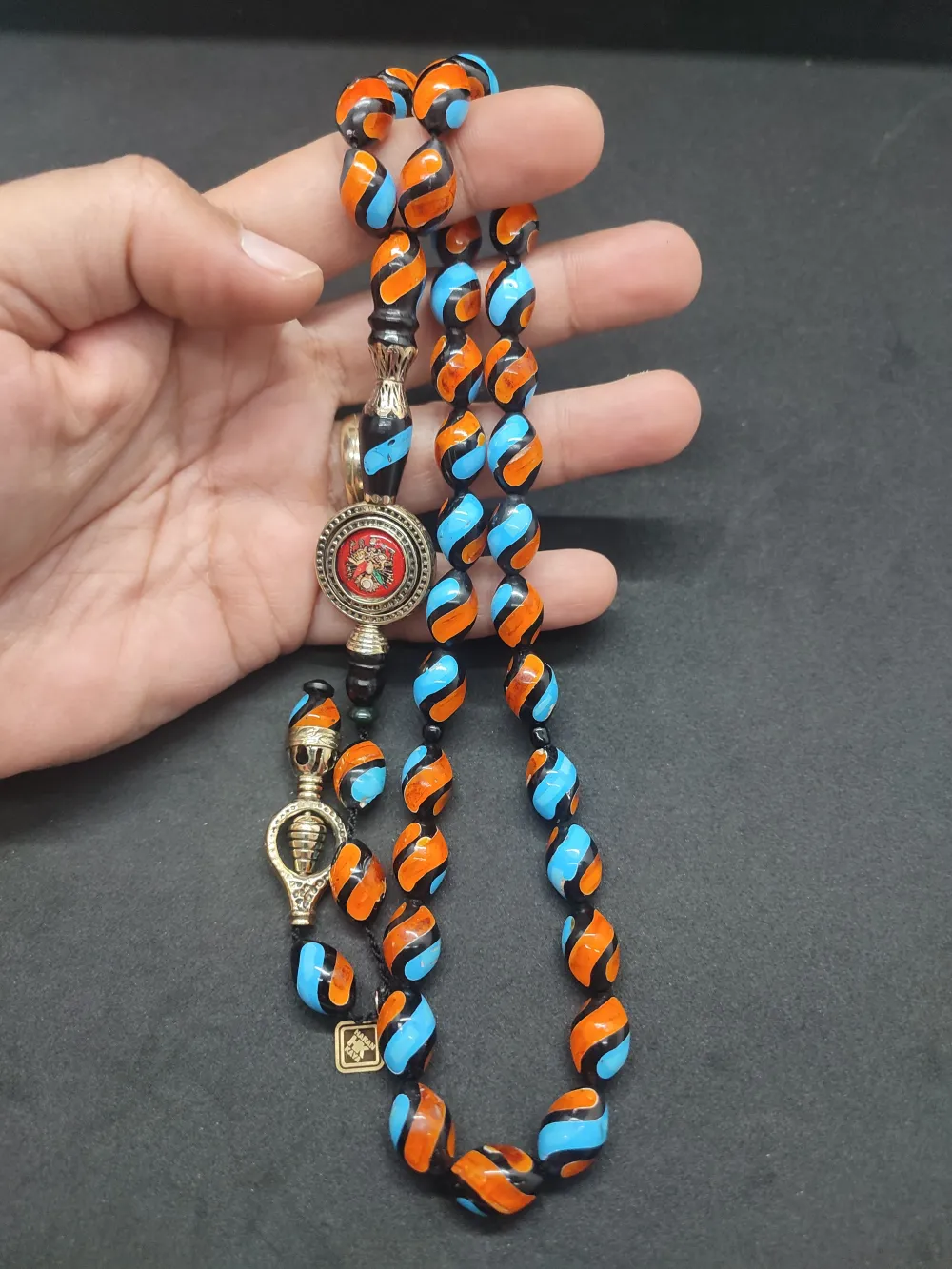 Hakan Kaya Usta  El İşçi̇li̇kli̇ Ağır Gümüş Nakkaşlı İri̇ Boy Malahi̇t İşlemeli̇ küçük resim 5