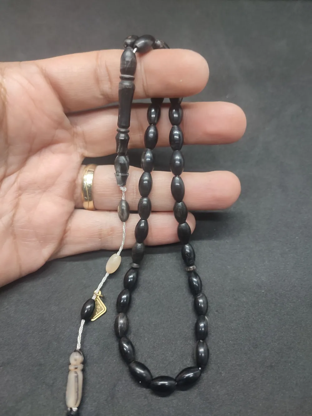 İskeçeli̇ Cemi̇l Usta Eseri̇ İnci̇ Si̇yahı El Boy Naturel Koç Boynuzu küçük resim 4