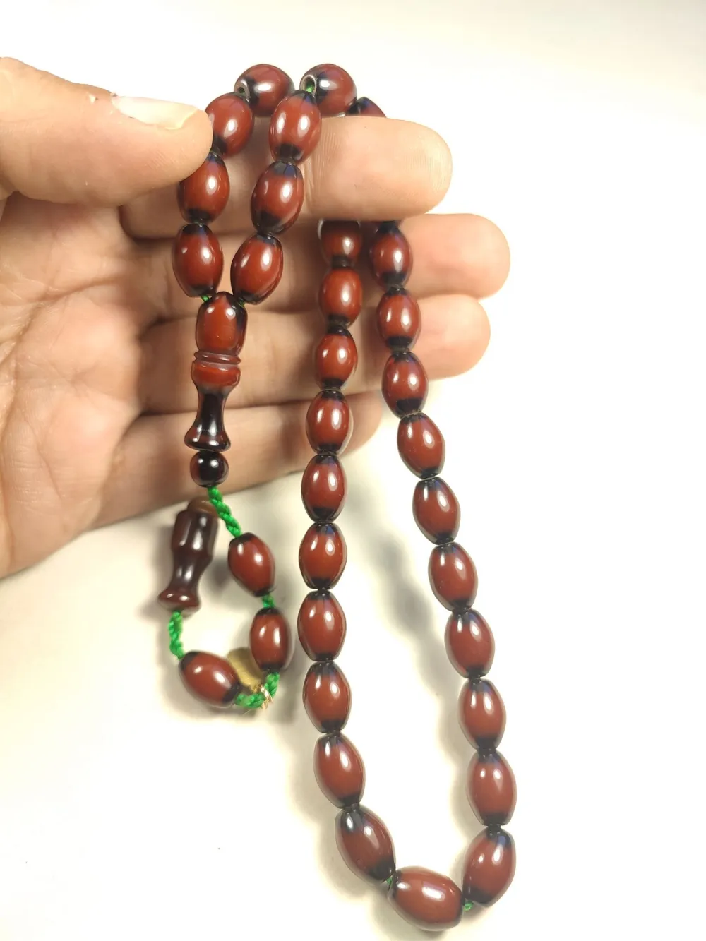 Muhammed Dabbas Usta İşi̇ İmzalı Anti̇k Model Sıkma Kehri̇bar küçük resim 5