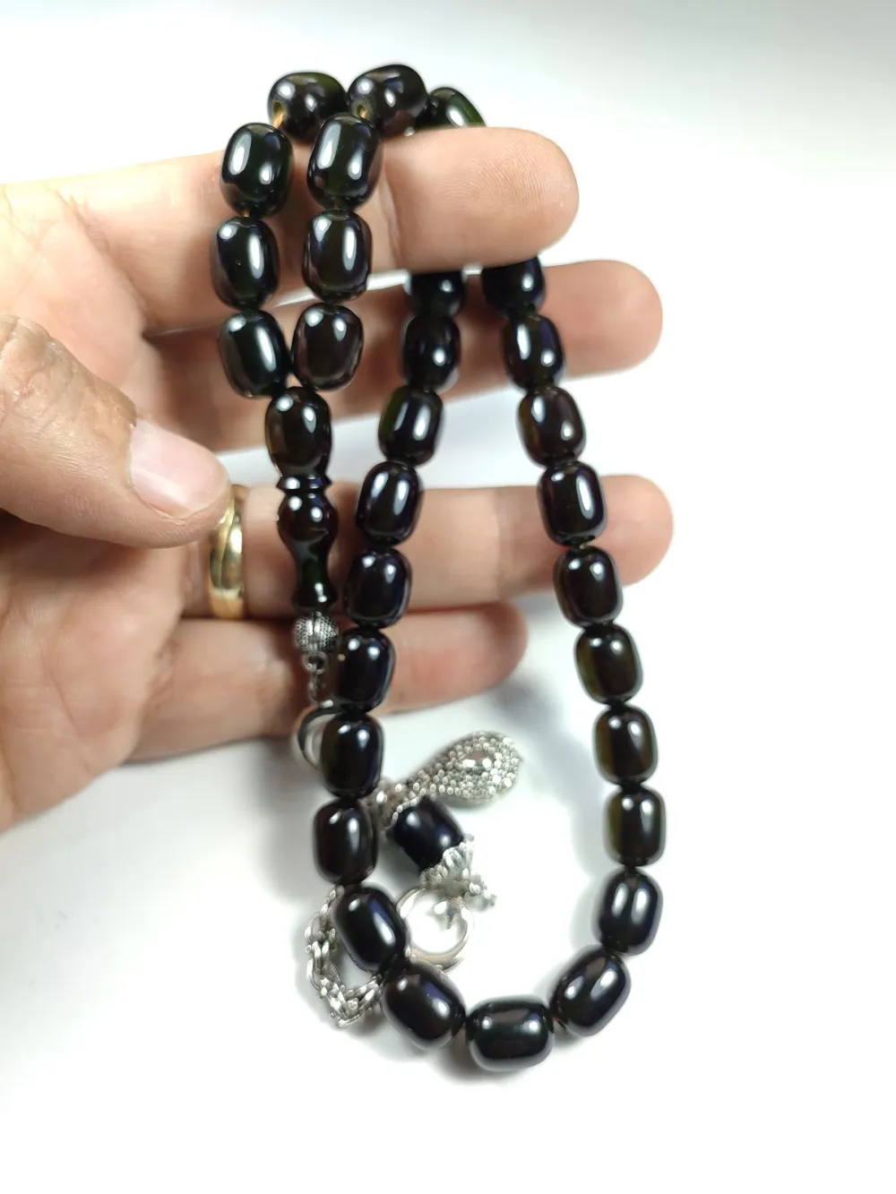 Alman Gümüş Püskül Kombi̇nli̇ Sıkma Kehri̇bar küçük resim 4