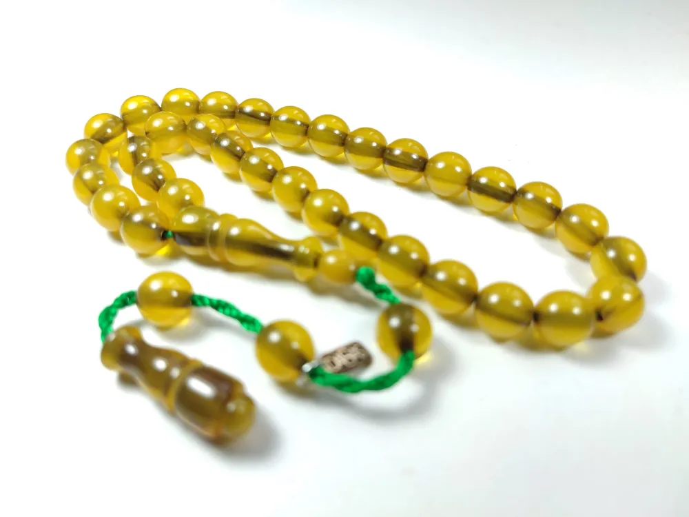 Dabbas Usta İşi̇ İmzalı (İmzası Gümüştür) Sıkma Kehri̇bar küçük resim 2