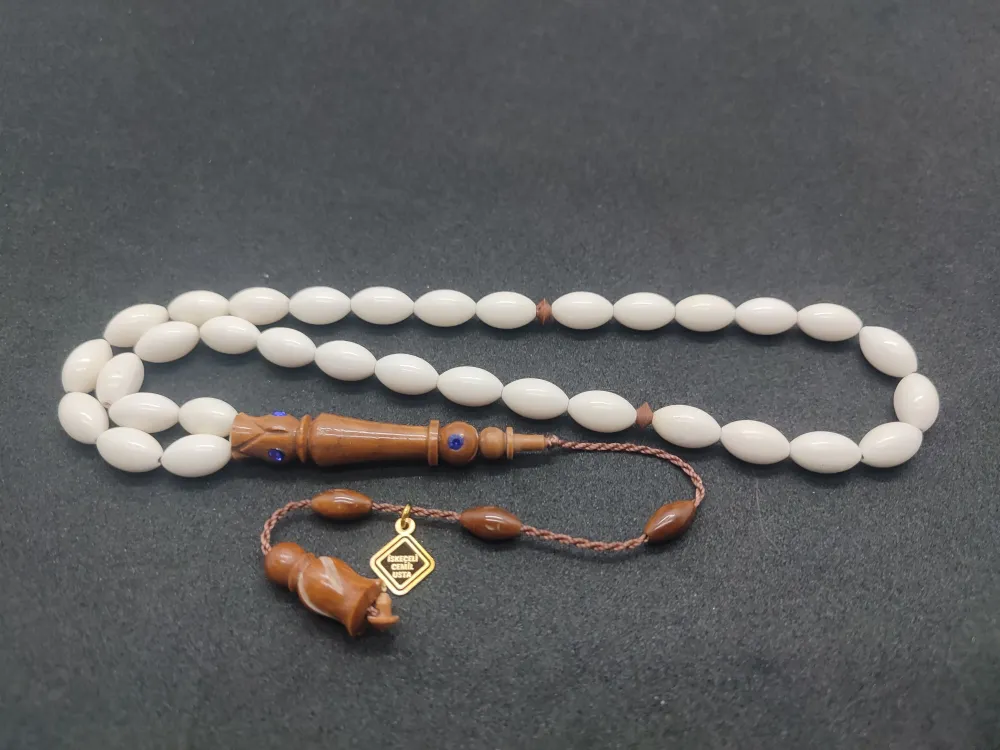 İskeçeli̇ Cemi̇l Usta Eseri̇ Swarovski̇ Taş Çakımlı Kuka Kombi̇nli̇ Deve Kemi̇ği̇ küçük resim 2