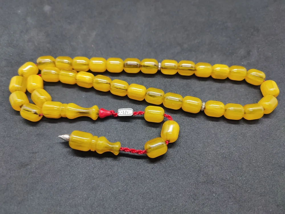 Zeyzun Usta Eseri̇ Di̇k Damar (İmza Çi̇vi̇ Ara Pulları Gümüş) Sıkma Kehri̇bar küçük resim 3