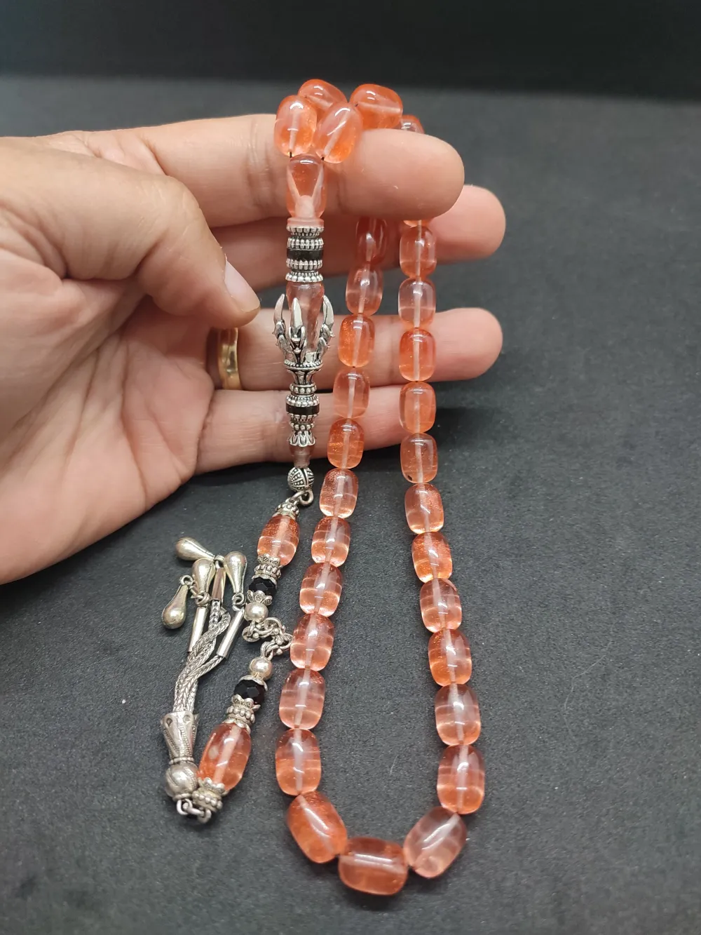 Zeyn Usta Eseri̇ Gümüş Nakkaş İmame Pençe Model Senteti̇k Opal küçük resim 5