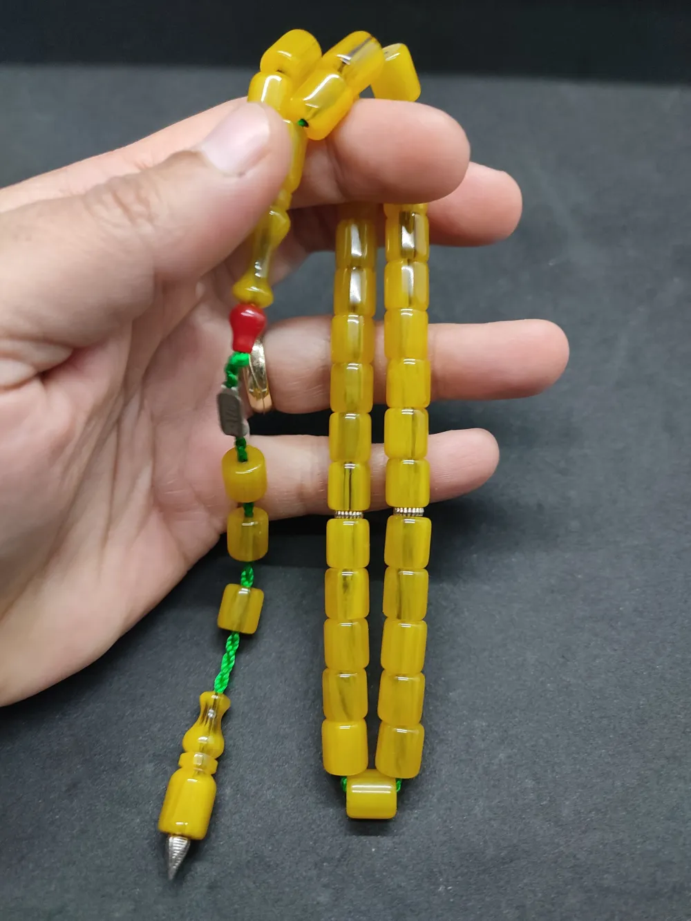 Zeyzun Usta Eseri̇ (İmza Çi̇vi̇ Ara Pulları Gümüş) Sıkma Kehri̇bar küçük resim 3