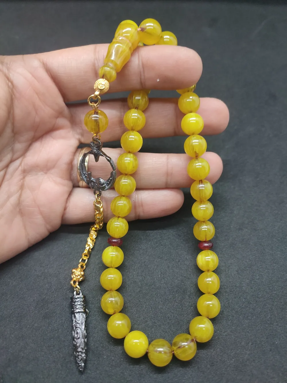 Şevket Alkan Usta Eseri̇ Habbeden Yapılma Ful Hareli̇  Sıkma Kehri̇bar küçük resim 4