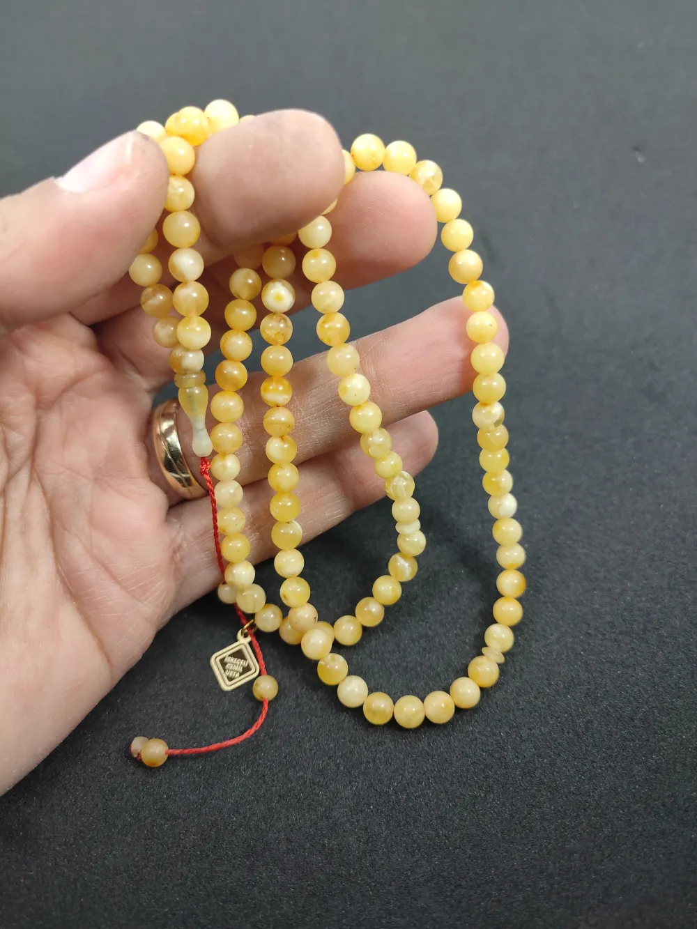 10.38 Gr İskeçeli̇ Cemi̇l Usta Eseri̇ El Boy Rus Kaya Damla Kehri̇bar Namaz Tesbi̇hi̇ küçük resim 4