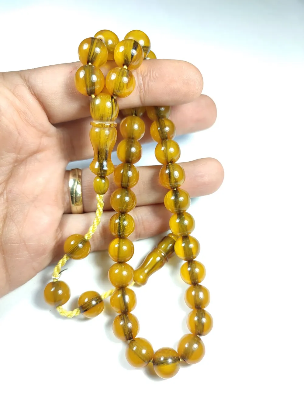 Dabbas Usta İşi̇ İmzalı (İmzası Gümüştür) Sıkma Kehri̇bar küçük resim 5