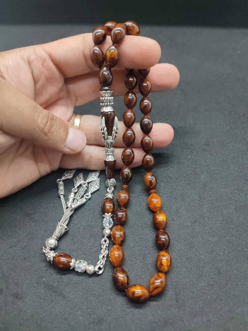 Zeyn Usta Eseri̇ Gümüş Nakkaş İmame Pençe Model Sıkma Kehri̇bar küçük resim 5