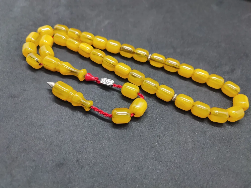 Zeyzun Usta Eseri̇ Di̇k Damar (İmza Çi̇vi̇ Ara Pulları Gümüş) Sıkma Kehri̇bar