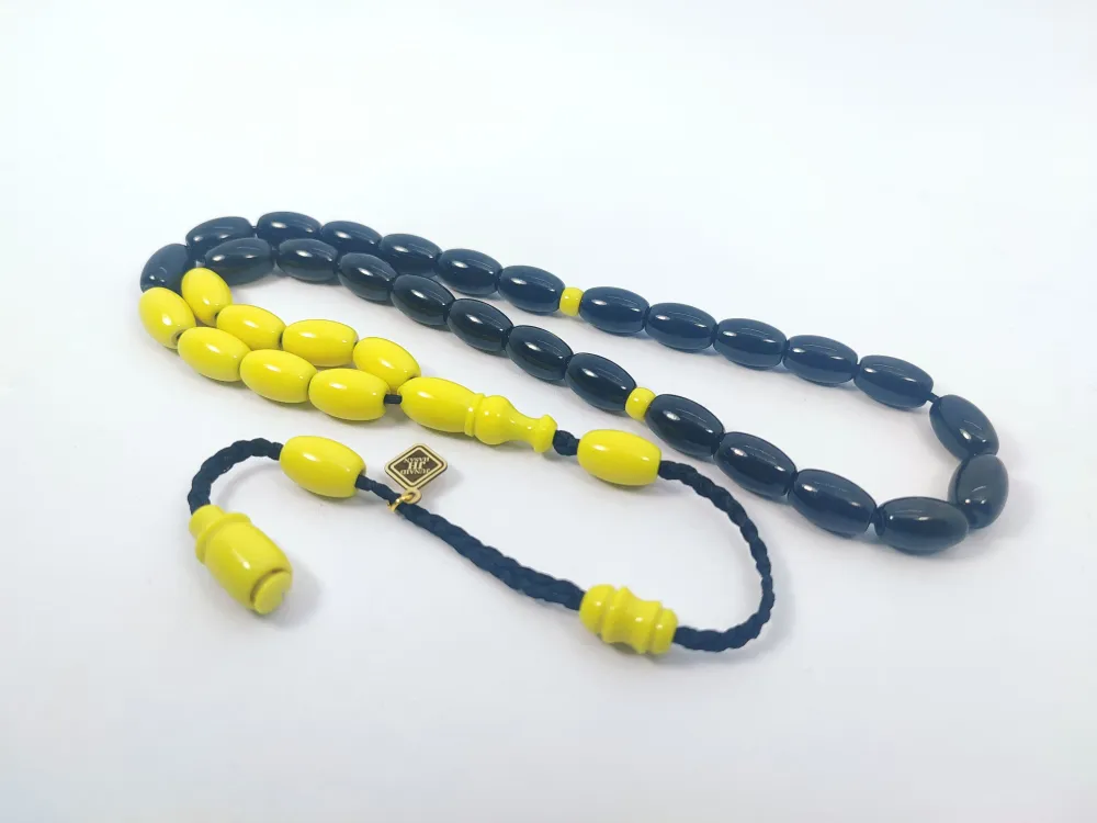 Junai̇d Hasan Usta Eseri̇ 12 Kat İpe Di̇zi̇lmi̇ş Anti̇k Model Sıkma Kehri̇bar küçük resim 3