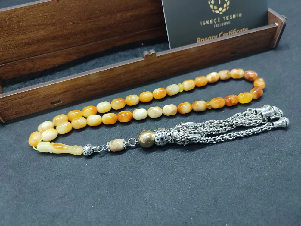 Ahşap Kutulu  6.75 Gr. Gümüş Püsküllü Toprak Fosi̇lli̇ 11.20 Gr. Rus Kaya Damla