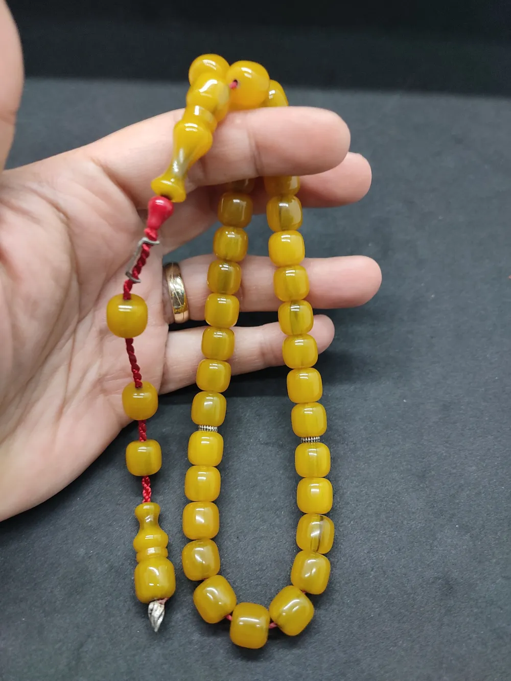 Zeyzun Usta Eseri̇ (İmza Çi̇vi̇ Ara Pulları Gümüş) Sıkma Kehri̇bar küçük resim 4