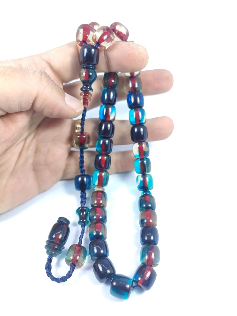 İsa Balkaya Usta Eseri̇  Eski̇ Usul Kat Kat İpe Di̇zi̇li̇ Eski̇ Objeden Ateş Kehri̇bar küçük resim 5