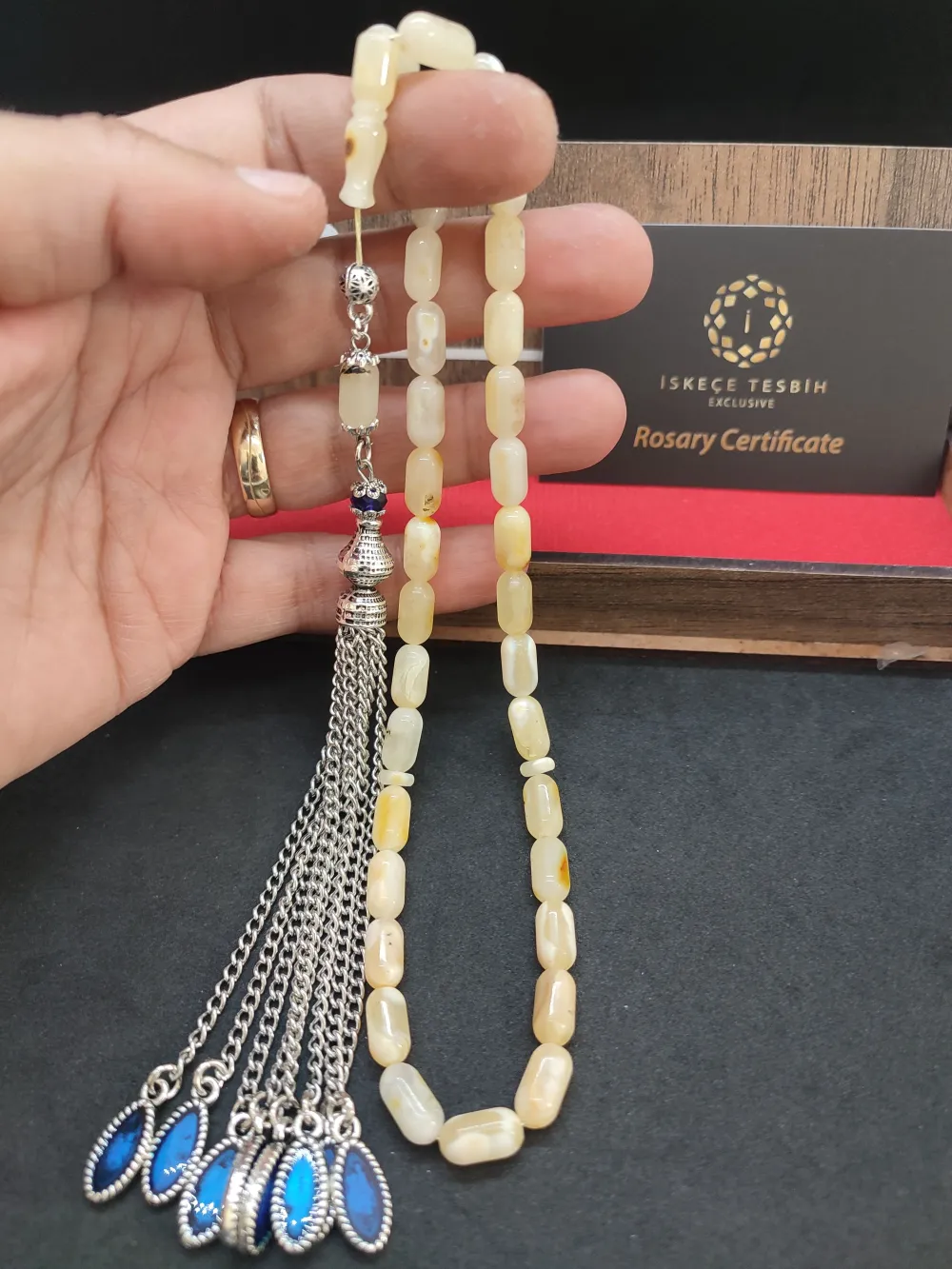 Ahşap Kutulu 475 Ayar Gümüş Püsküllü Kali̇ngrad Kaya Damla 11.50 Gr. küçük resim 5