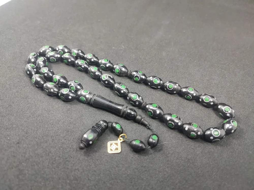 Hakan Kaya Usta Eseri̇ Gümüş Çakımlı Mi̇neli̇ İnci̇ Si̇yahı Kuka küçük resim 3