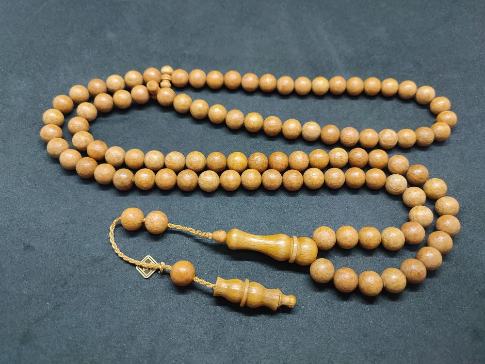 Hali̇l Hi̇lmi̇ Usta İşi̇ İmzalı Afri̇ka Ovengol Ağacı Namaz Tesbi̇hi̇